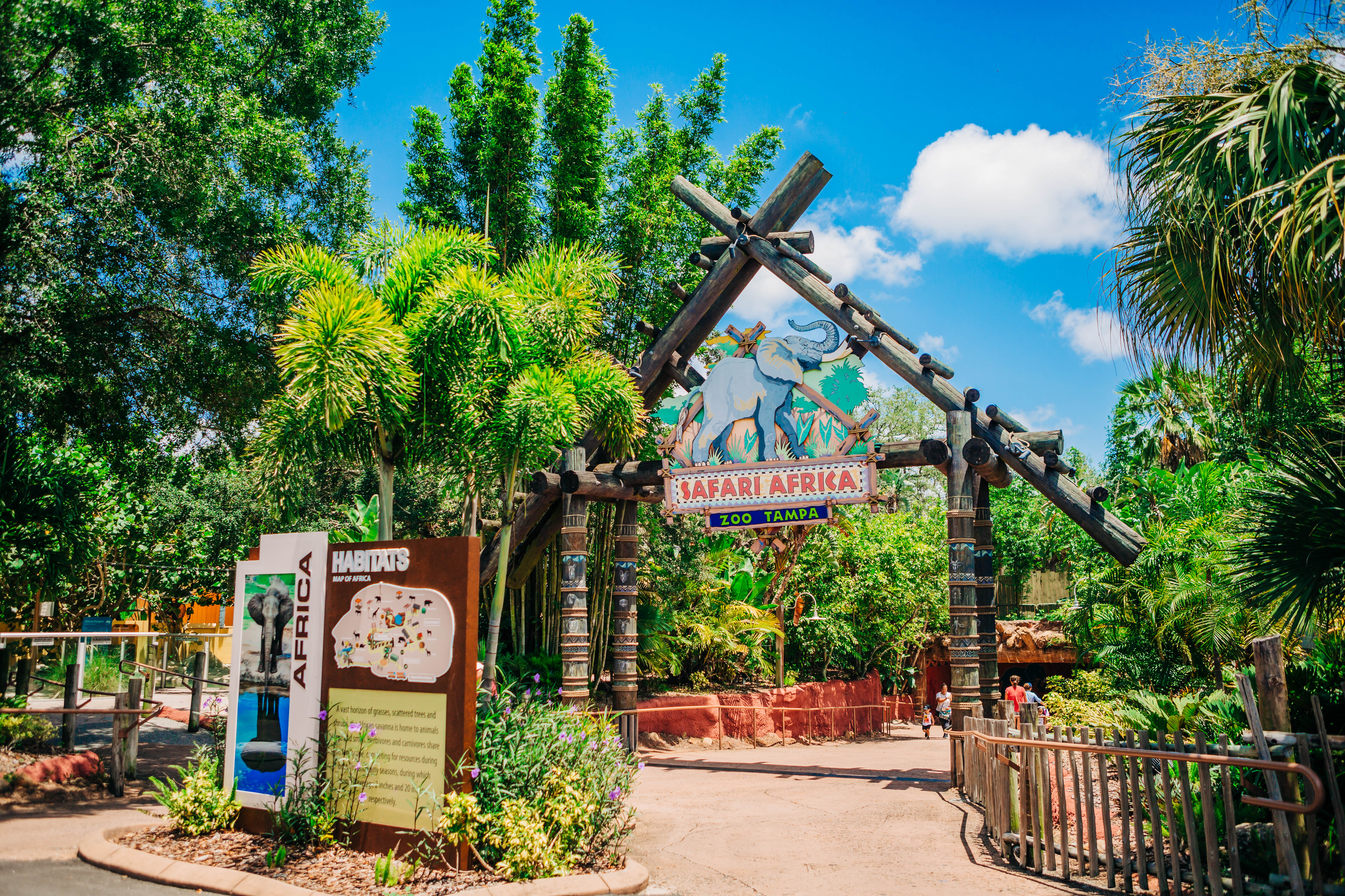 Entrance and signage for the Africa real, formally known as Safari Africa, in ZooTampa at Lowry Park