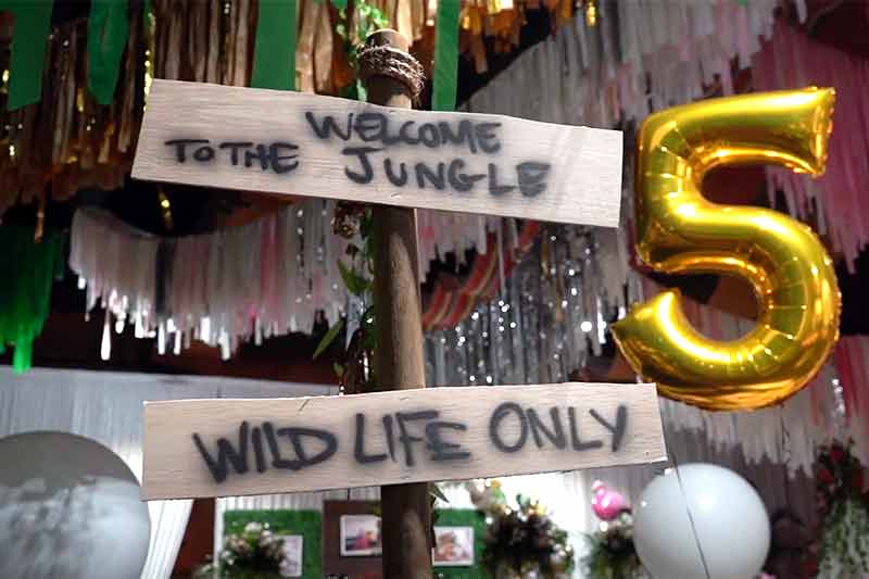 Decorations for a 5th birthday party private event at the Zoo