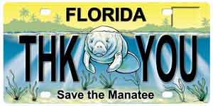 Save the manatee license plate